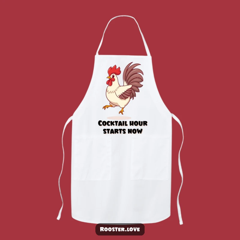 Funny Rooster Apron: Cook with Flair, Vibrant Feathered Leap - A Chef's Funny Gift