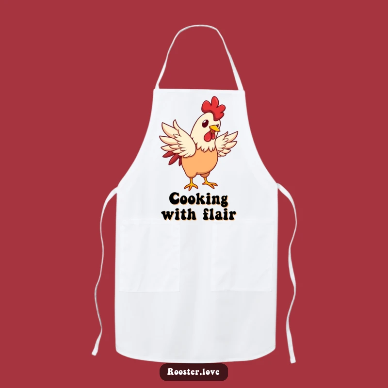Funny Rooster Flapping Apron - Cook with Joyful Energy, Great Gift!