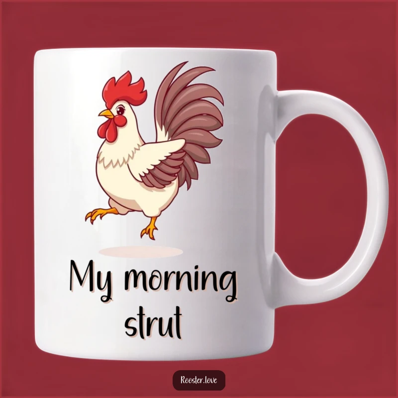 Funny Rooster Leap Mug: Vibrant Feathered Friend, Perfect Funny Gift for Bird Lovers