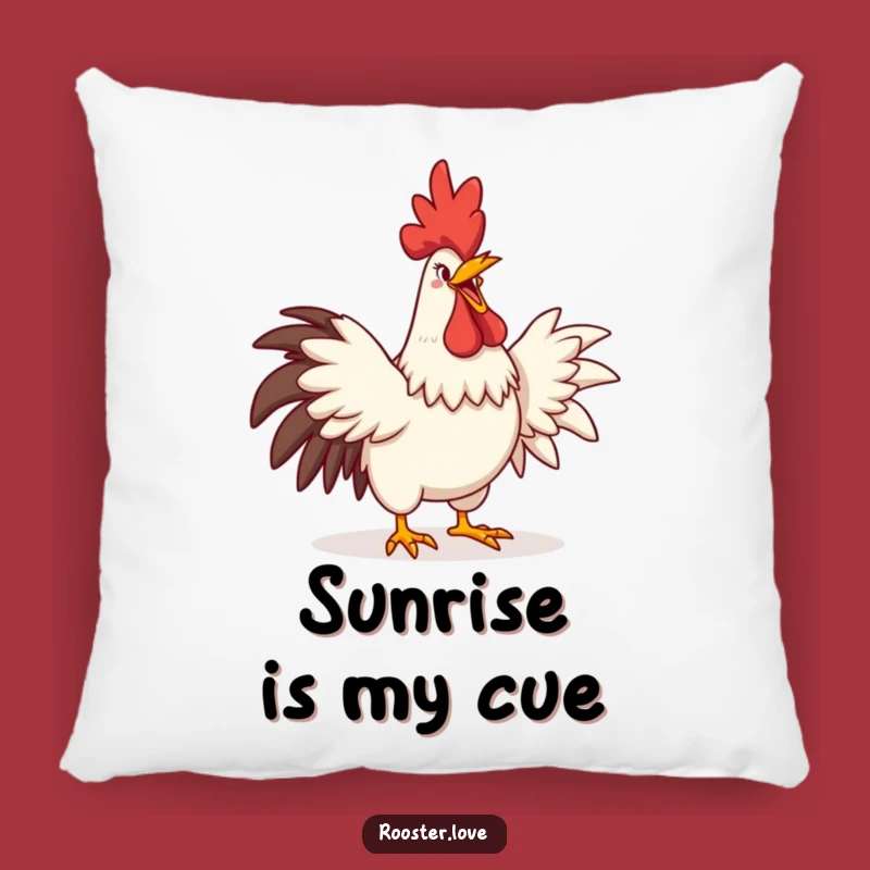 Funny Rooster Crowing Pillow: Cozy Comedic Grin Cushion, Soft Funny Gift for a Cheerful Home