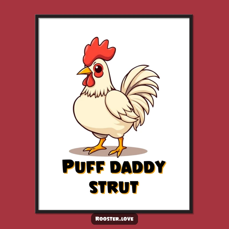 Funny Rooster Strutting Digital Art - Instant Boldness for Your Walls