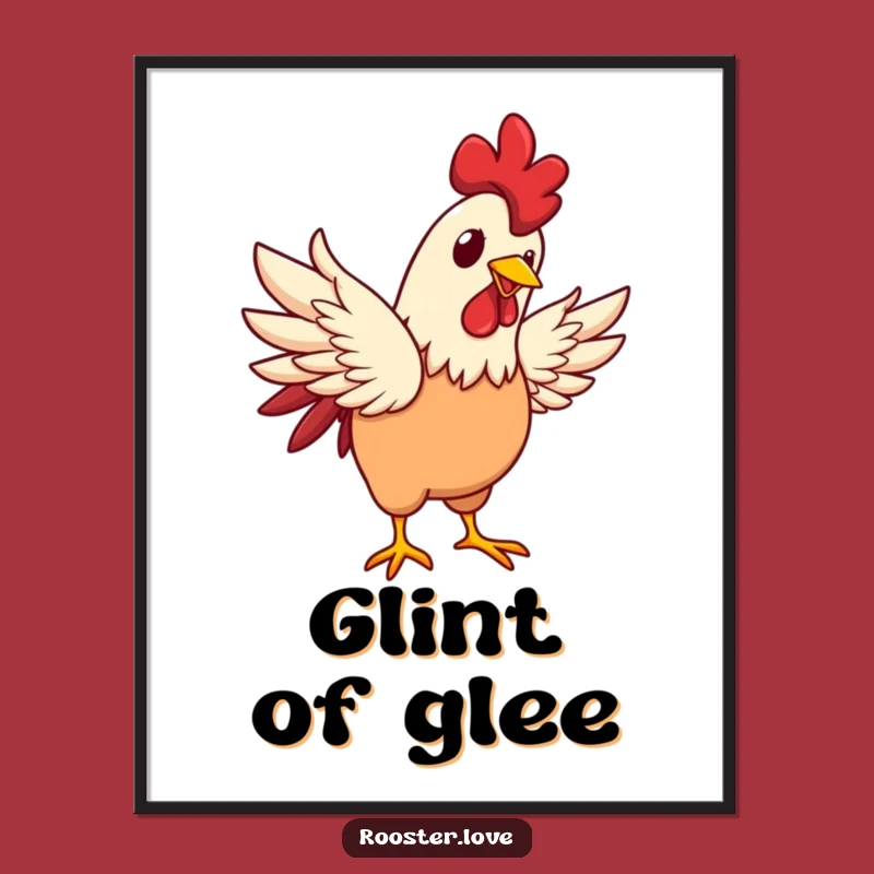 Funny Rooster Flapping Digital Art - Instant Joy for Your Walls