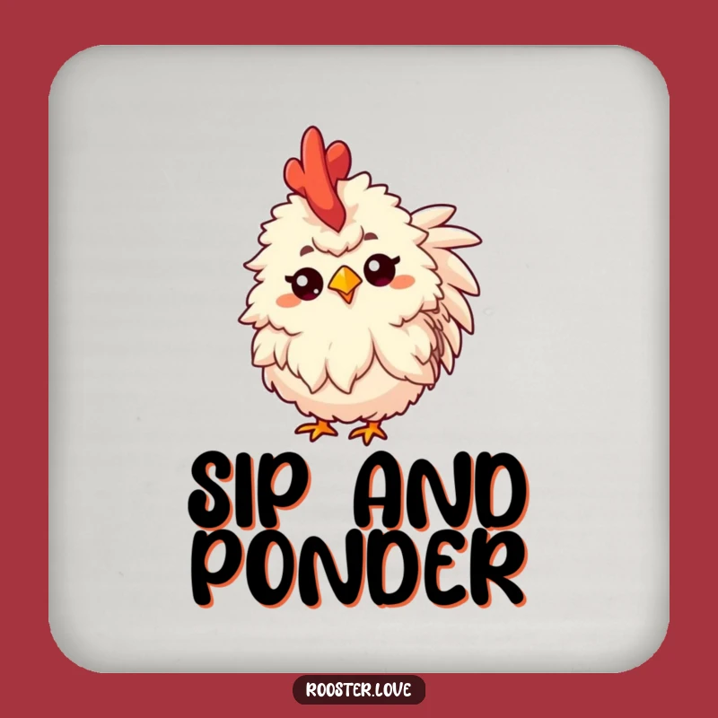 Funny Rooster Thoughtful Coasters: Fluffy Head Tilt Set, Stylish Funny Gift for Table Protection