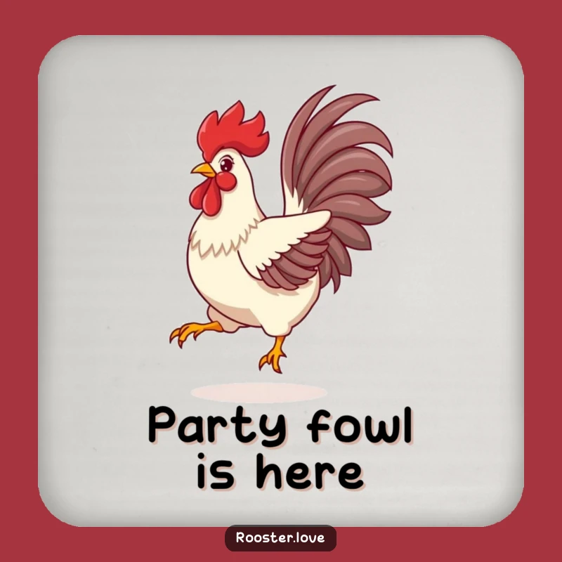 Funny Rooster Drink Coaster: Protect Surfaces with Vibrant Feathered Style - A Fun Funny Gift