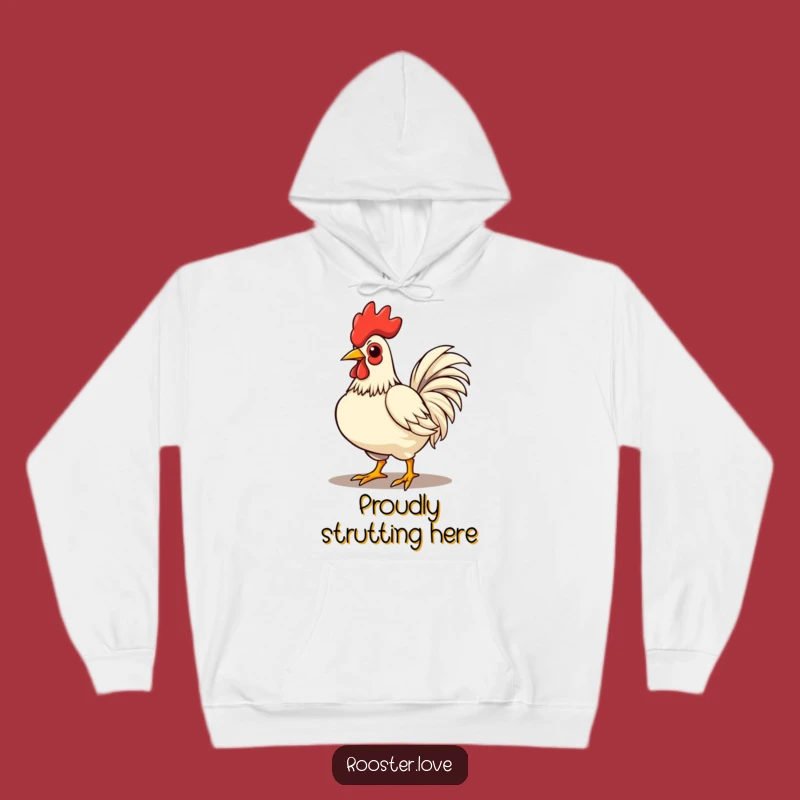 Funny Proud Rooster Strutting Hoodie - Cozy Confidence, Bold Gift