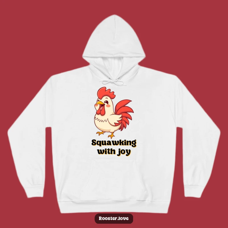 Funny Joyful Rooster Squawk Hoodie - Cozy Comfort for Loud Laughs