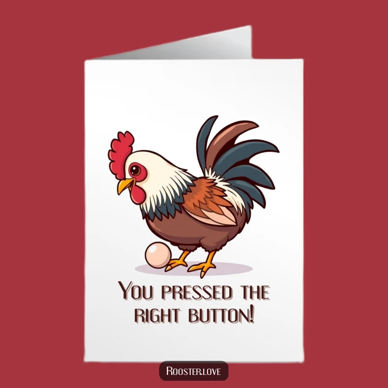 Free Printable Congrats Card: Funny Rooster Button, DIY Downloadable for Success