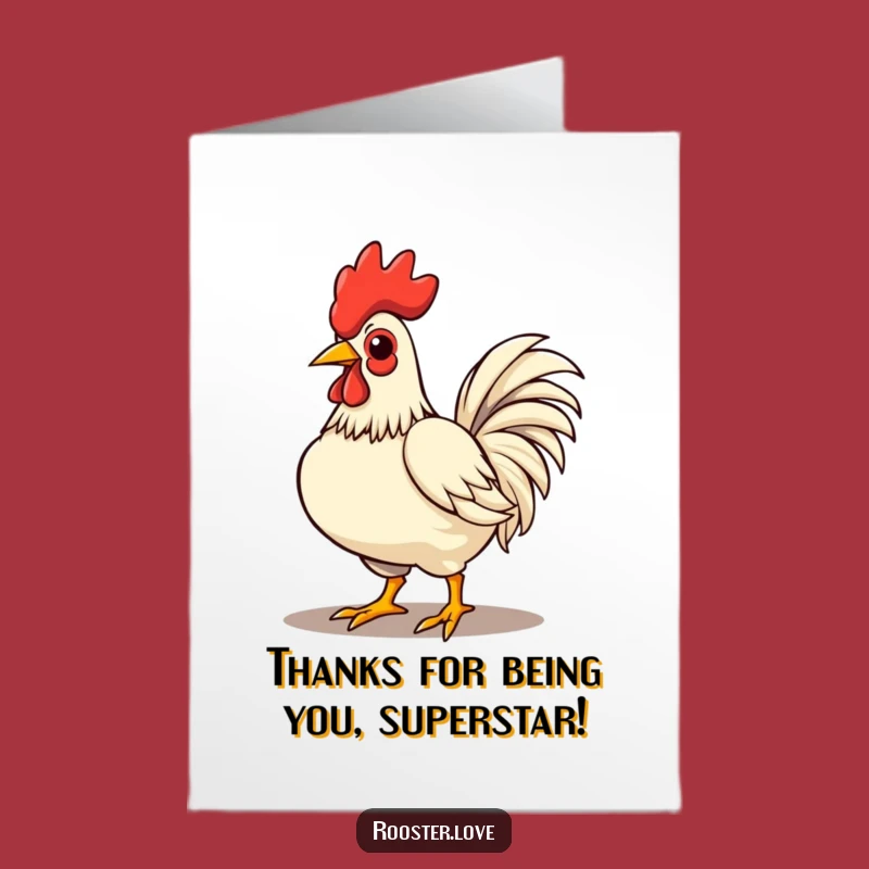 Free Printable Thank You Card: Proud Rooster Strutting Humorous Downloadable Greeting