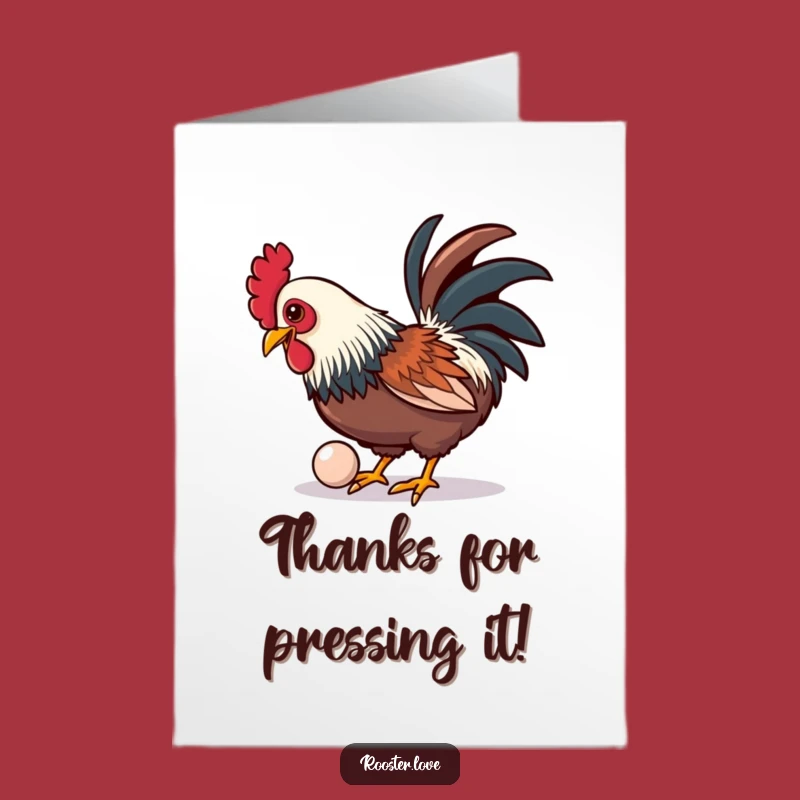 Free Printable Thank You Card: Funny Rooster Button, DIY Downloadable Gift