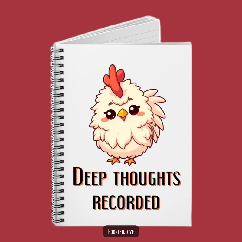 Funny Rooster Thoughtful Notebook: Fluffy Head Tilt Journal, Handy Funny Gift for Students