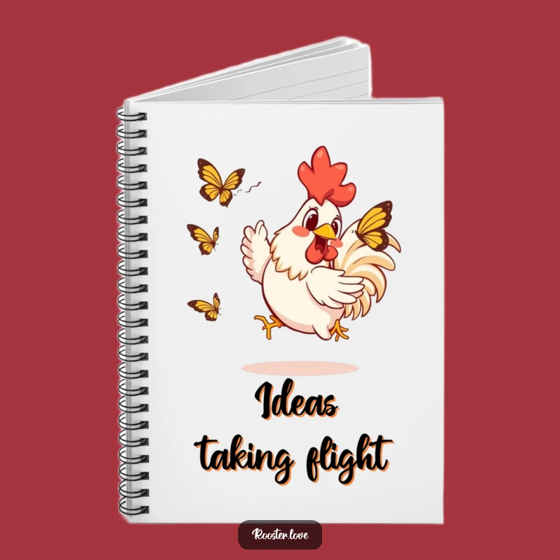 Funny Rooster Butterfly Chase Notebook: Jot Down Your Wildest Ideas with this Hilarious Journal