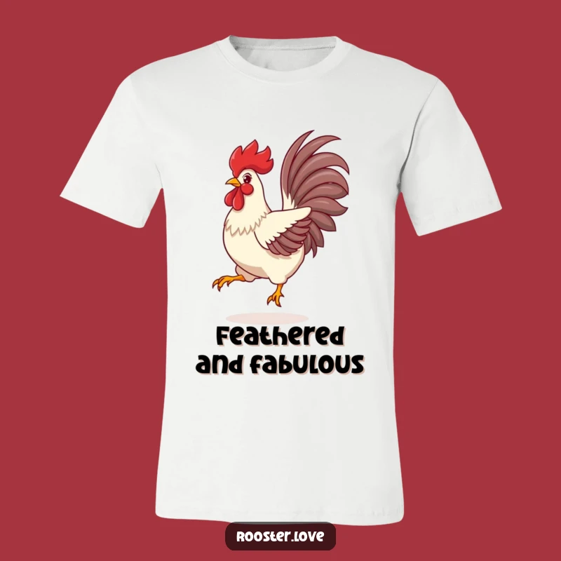 Funny Rooster T-Shirt: Mid-Leap Charm, Vibrant Feathered Gift for Humor Enthusiasts