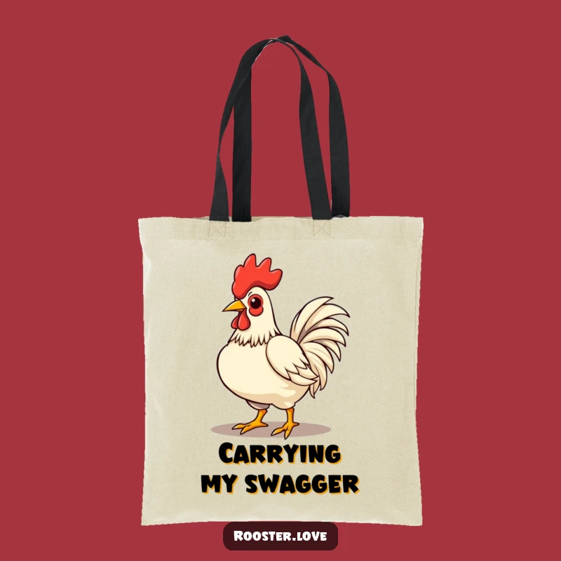 Funny Rooster Strutting Tote Bag - Carry Your Confidence Boldly