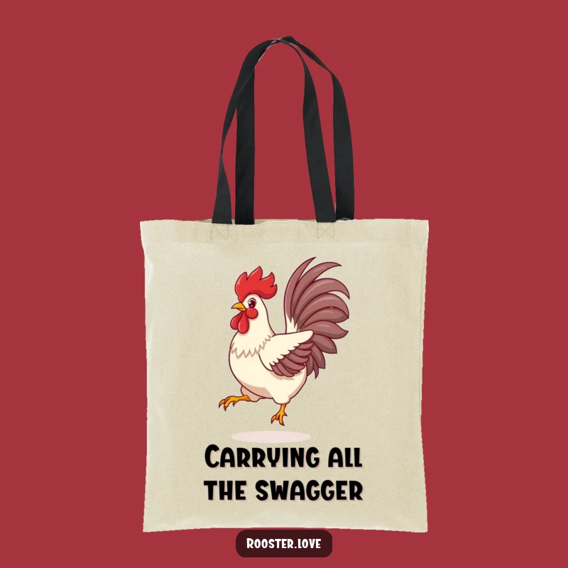 Funny Rooster Tote Bag: Carry Your Day with Vibrant Feathered Humor - Great Funny Gift